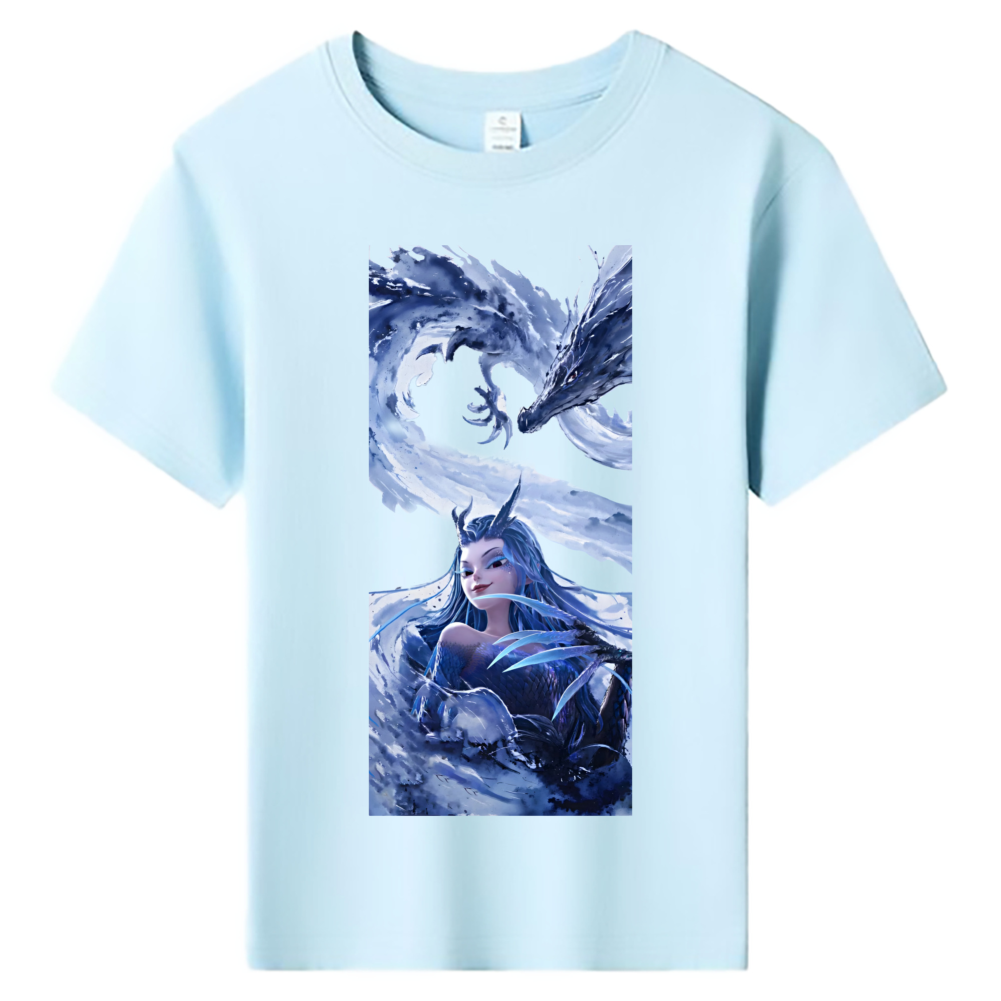 （画像用） Ne Zha 2 ナタ 魔童の大暴れ 綿100％キッズTシャツ（フロントプリント）